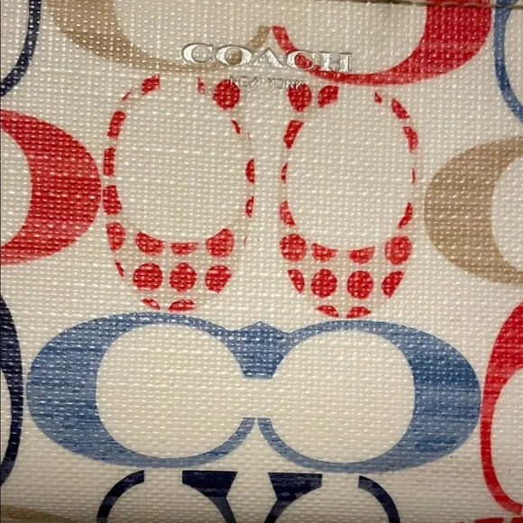 Vintage Coach Bleeker Multi-Colored Zip Slim Wallet/Wristlet - Picture 10 of 10